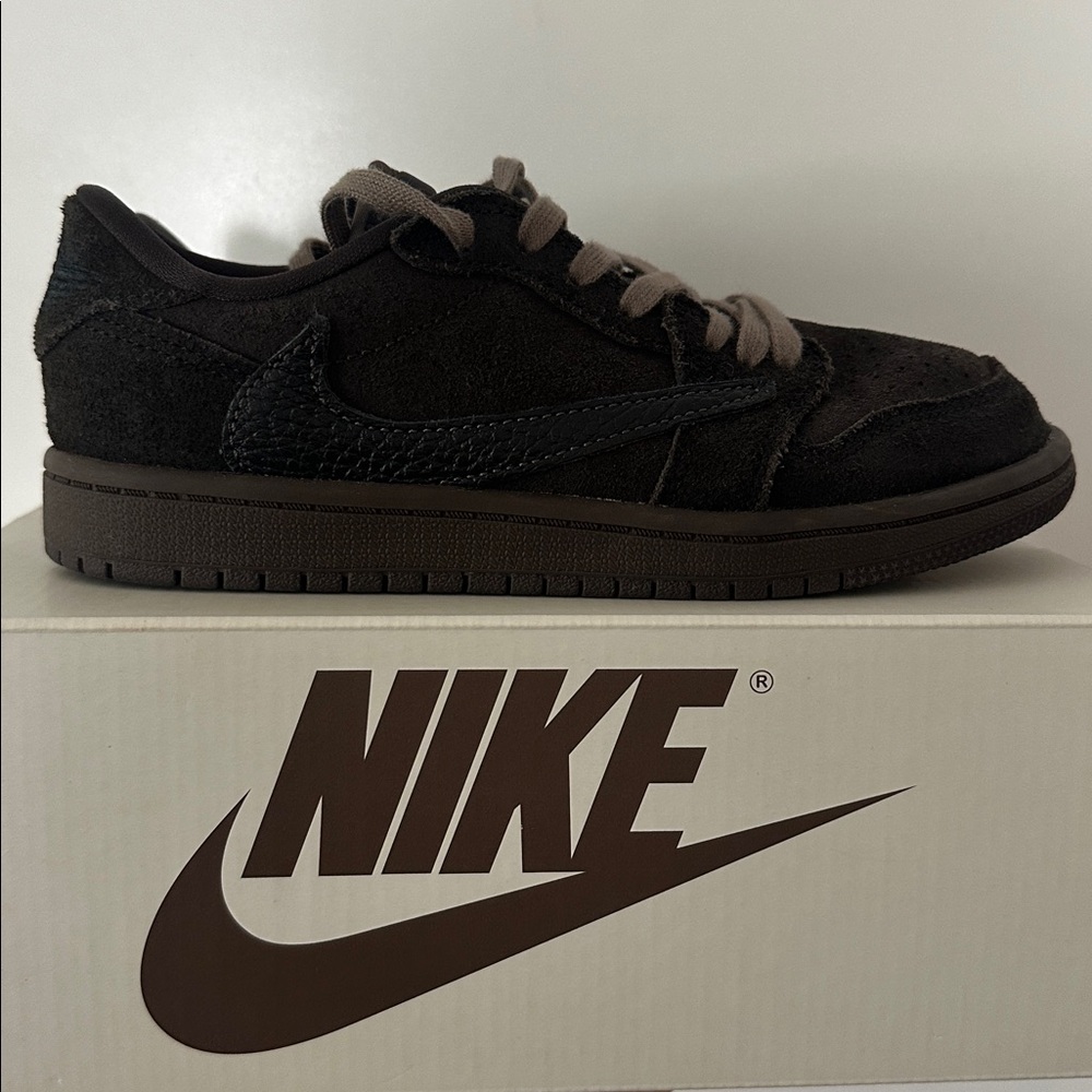 Travis Scott Nike Dark Brown and Black Suede Sneakers